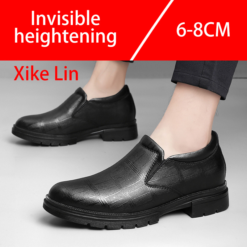 Men'S Shoes Increase Height - Sepatu Kulit Pria Kasual Desain Hak
