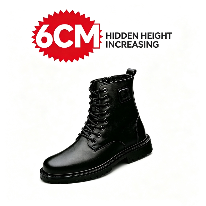 Men'S Shoes Increase Height - Sepatu Bot Kulit Pria Penambah Tinggi